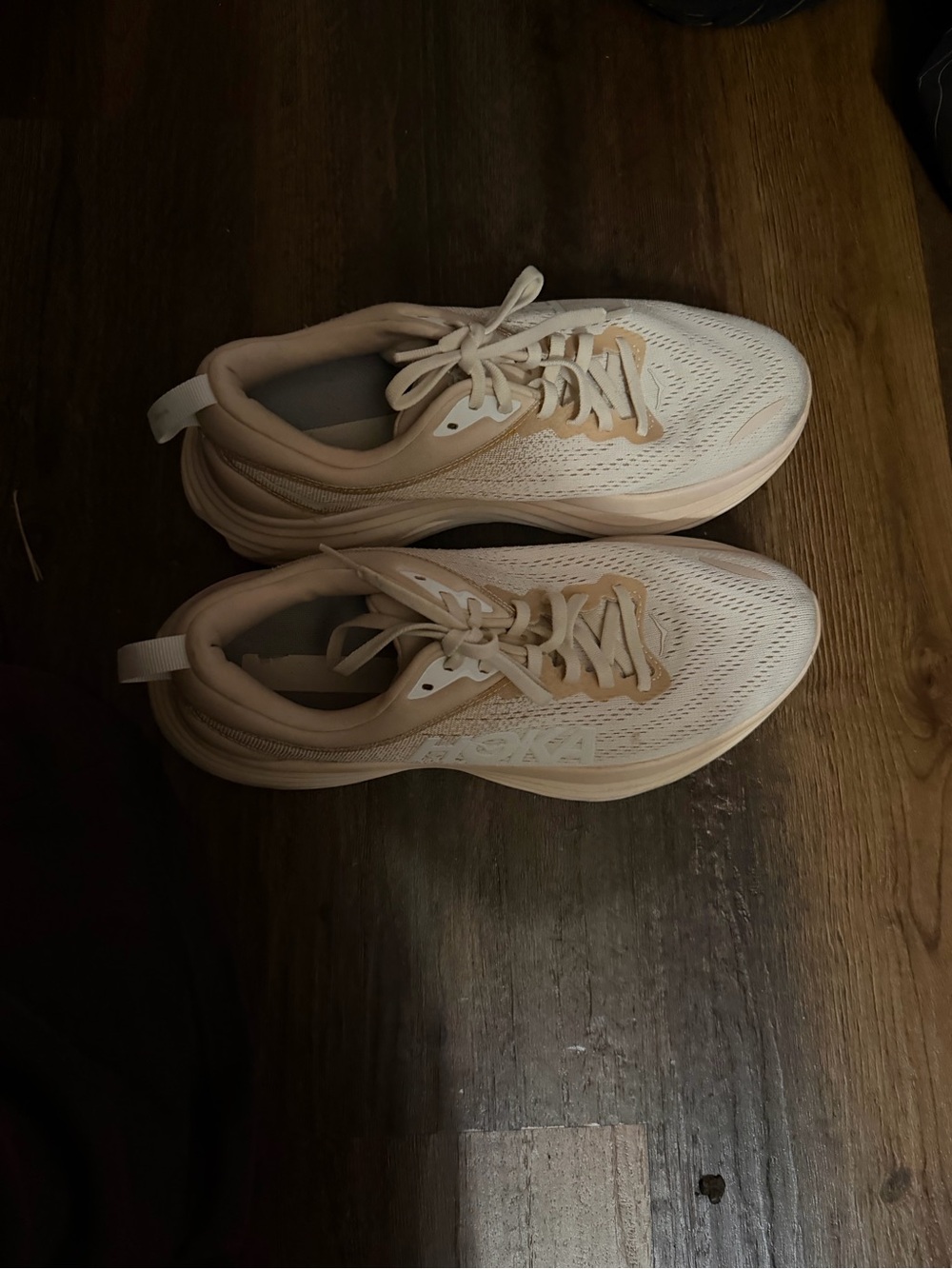 Hoka Women's Athletic Trainer in Light Beige and White - Picture 4 of 6